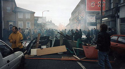 121 Centre eviction party, Railton Road, Brixton, London, 10th April 1999