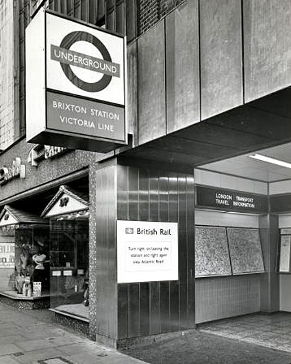 Street entrance to Brixton Underground station, London Underground, Victoria Line, London