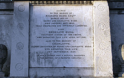 William Budd and Budd family memorial by  St Matthew's church, central Brixton, Lambeth, London, England