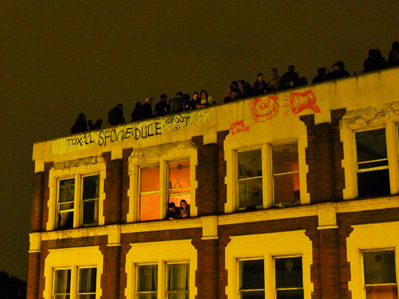 Eviction party for the Clifton Mansion squats on Coldharbour Lane, Brixton SW9, 11th July 2011, 2nd May 2011