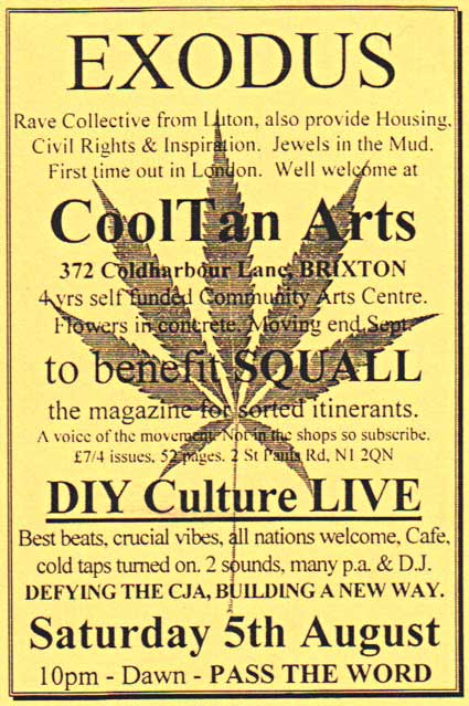 Exodus rave collective benefit for Squall, August 5th, 1995