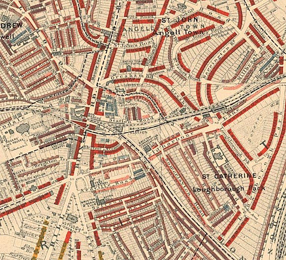 Booth Poverty Map,  Brixton area, 1898-99