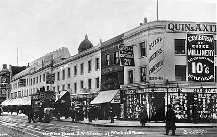 Quin and Axtens' corner stores at the junction of Brixton Road and Stockwell Road, Brixton