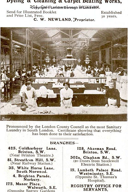 Historical photos and posters, Walton Lodge Laundry, 374 Coldharbour Lane, SW9, 1938-2008