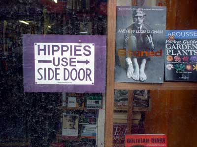 Hippies sign, Bookmongers, Coldharbour Lane, Brixton