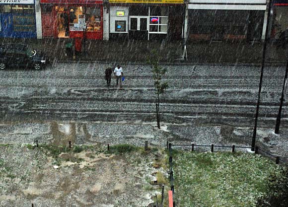 Summer hailstorms in Brixton, 3rd July 2007