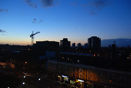 Night view, Coldharbour Lane, Brixton, Lambeth London, March 2007