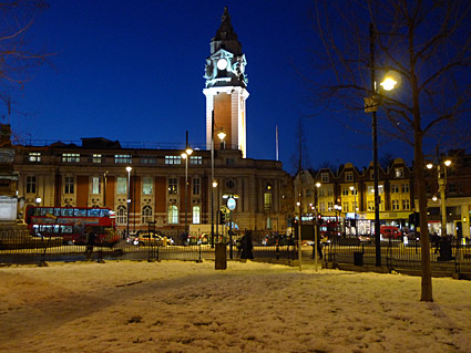 A snowy walk around Brixton, Lambeth, London SW9 - scenes on Electric Avenue, Brixton Road, Coldharbour Lane, Gresham Road, 2nd February 2009