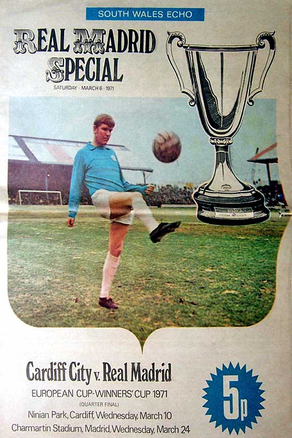 Cardiff City- Real Madrid, European Cup Winners' Cup, Ninian Park, March 10th, 1971