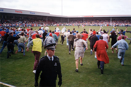 Scunthorpe 0 Cardiff City 3, Third Division, Saturday, 8th May 1993. Promotion party