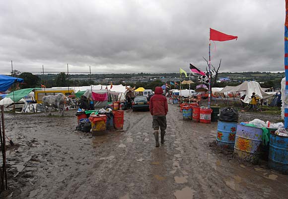 Glastonbury - the muddy aftermath. A walk around the rain-soaked festival site on Monday morning, 25th June, 2007