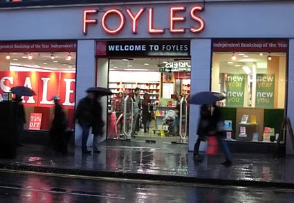 Foyles bookstore, Charing Cross Road, A rainy day in central London, January, 2007