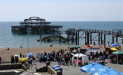 Ruins of the West Pier, Brighton Promenade,