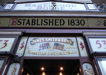 Umbrella shop, James Smith and Sons, New Oxford Street, London