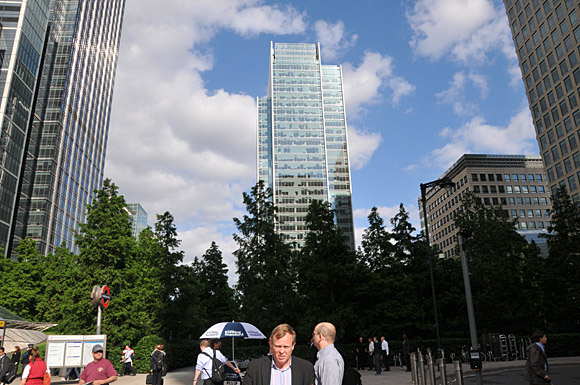 Photos of Canary Wharf, architecture and tube station, London, August 2010