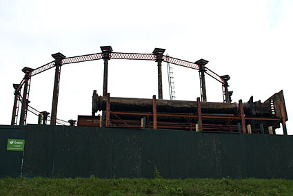Gasometers at Kings Cross and St Pancras, Camden, north London