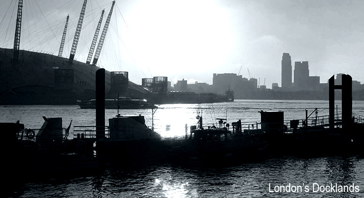 London's docklands - Photos of East India Dock, Trinity Buoy Wharf and Container City, Millennium Dome, The o2, Silvertown, North Woolwich, Woolwich and Rotherhithe