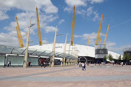 Photos of o2 entertainment district and Millennium Dome, North Greenwich, London, 2008