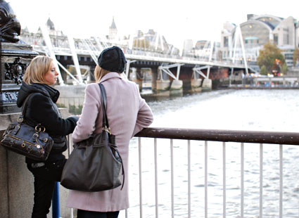 Chatting by the Thames, South Bank., London