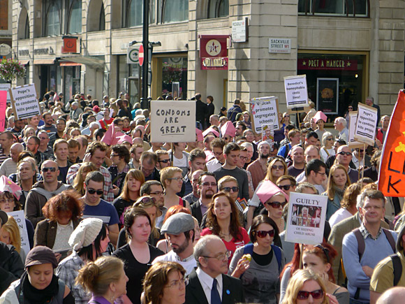 Photos of the Protest The Pope march through central London, 18th September 2010