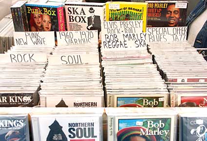 Old records for sale, Portobello Street market, London w11