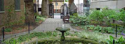 Entrance and fountain to Postman's Park, London