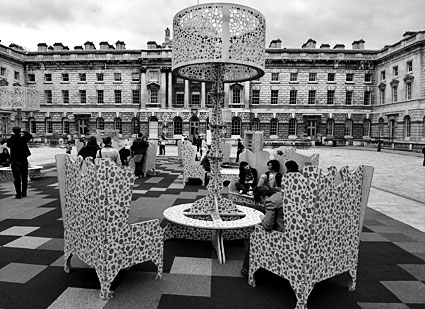 Photos of Somerset House, Strand, London WC2R 1LA showing London's Largest Living Room as part of the London Festival of Architecture 2008
