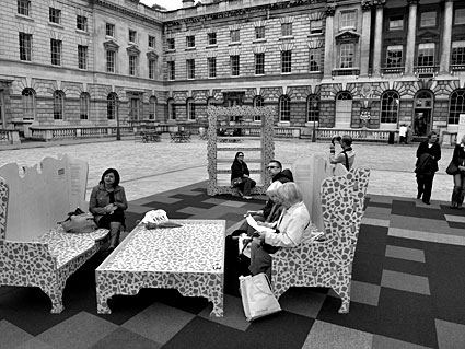 Photos of Somerset House, Strand, London WC2R 1LA showing London's Largest Living Room as part of the London Festival of Architecture 2008