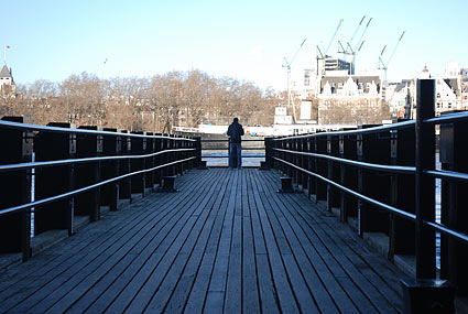 Pier by the OXO building, Bankside, London, January, 2007
