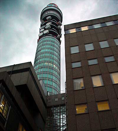 British Telecom Tower from Howland Street, London WC1