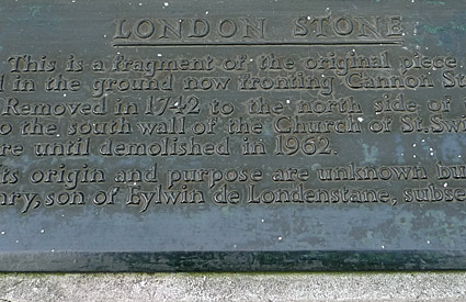 The London Stone, Cannon Street, City of London, England