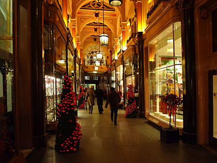 Christmas decorations, central London, West End, Soho and Covent Garden, 2008