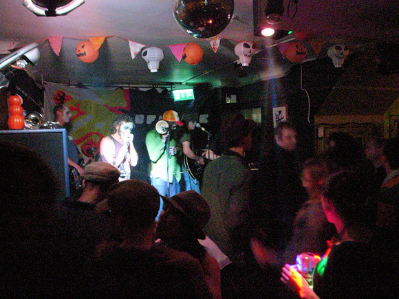 Fri 28th October 2011, Halloween Party with Diaphragm Failure at the Brixton Offline Club, Prince Albert, 418 Coldharbour Lane, Brixton, London SW9, playing ska, electro, indie, punk, rock'n'roll, big band, rockabilly and skiffle