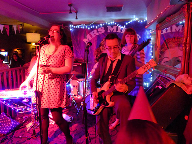 Thursday, 18th April 2013, Music hall with The Mrs Mills Experience at the Offline Club at the Prince Albert, 418 Coldharbour Lane, Brixton, London SW9, with DJs playing ska, electro, indie, punk, rock'n'roll, big band, rockabilly and skiffle