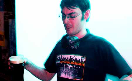 DJ Scott at the decks, Offline 3 at the Brixton Ritzy, 3rd April 2004.