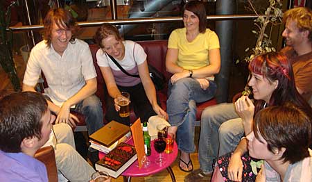 Book club at Offline 7 at the Brixton Ritzy, Thursday 19th August 2004.