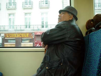 Old man in a tram, France
