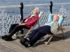 Snoozing on the pier