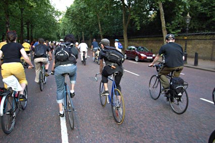 Critical Mass bike ride, Waterloo through central London, Friday June 30th, 2006