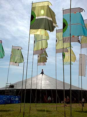 Circus Tent and Flags, Circus Field,, Glastonbury Festival, June 2005
