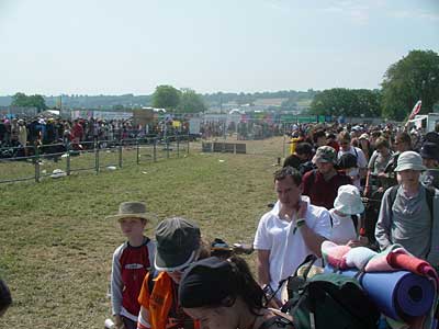 Leaving the site, Glastonbury Festival, Pilton, Somerset, England June 2005