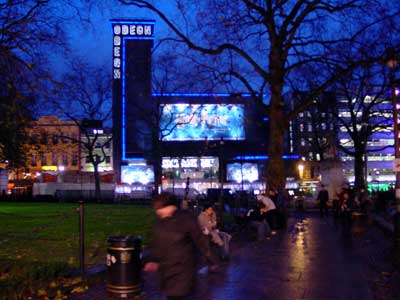 Leicester Square at night