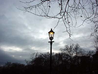 Gas lamp and trees, Green Park