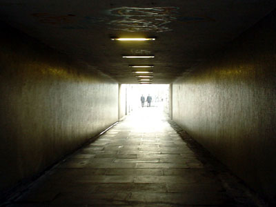 Two businessmen, Albert Embankment tunnel, London