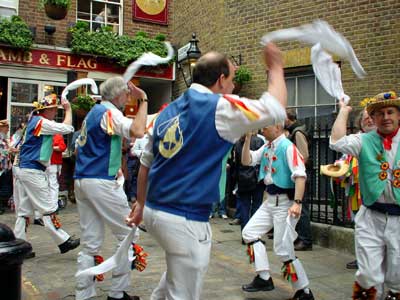 Morris Dancers, Lamb and Flag pub, Floral Street, London WC2