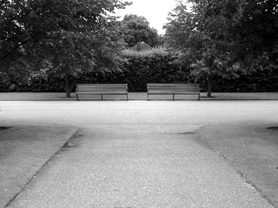 Two park benches