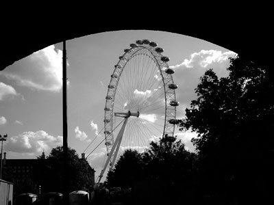 London Eye from Hungerford Bridge, London
