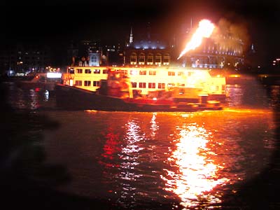 Fire boat, Thames Festival, Southbank, September 2002
