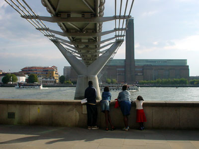 Looking across the river, Millennium Bridge, London