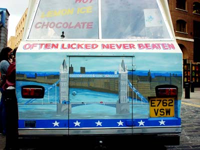 Ice cream van, Tower Bridge, London